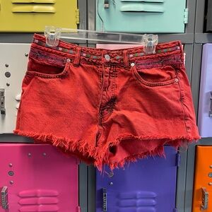 We The Free Red Jean Shorts